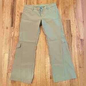 Athleta Womens Khaki Tan Cargo Hiking Utility Pants 14 Wide Leg
